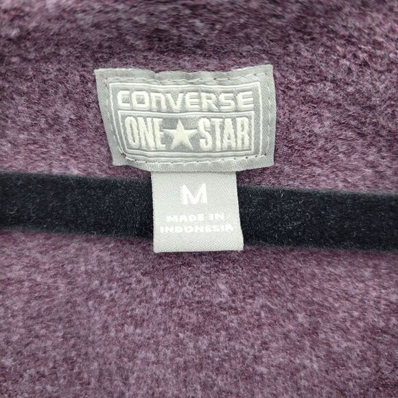 Converse Sweatshirt M Purple Oversized Cowl Neck Long Sleeve Streetwear Grunge - Picture 12 of 12